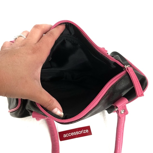 Rosetti Faux Leather Black & Pink Purse - Picture 9 of 14